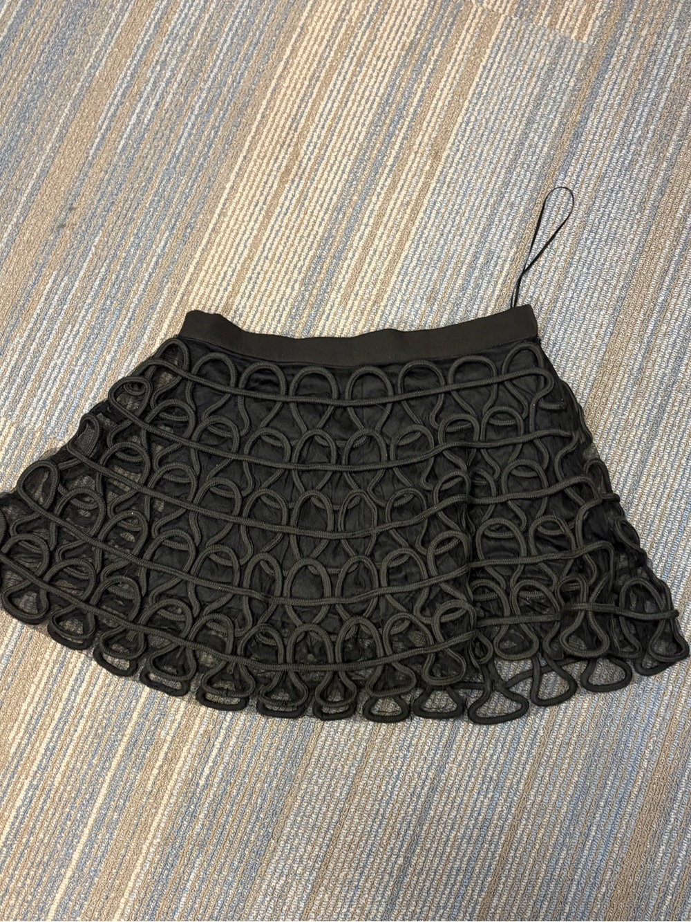 AKIRA Black Circle-Loop Skater Mini Skirt